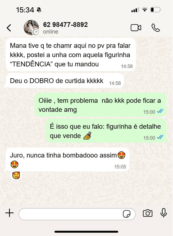 Depoimento sobre figurinha TENDÊNCIA